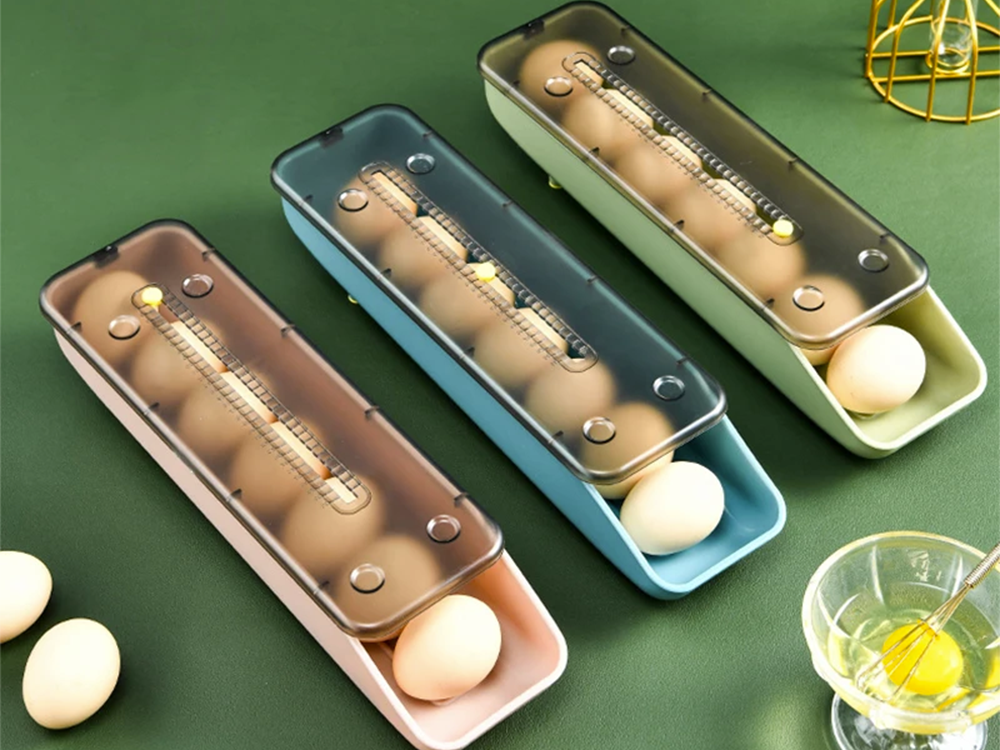 Konteineris kiaušinių dėžutė šaldytuvo organizatorius kiaušinių dėklas