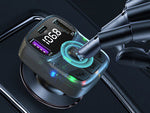 Automobilių mp3/wma transmitteris 2xusb + usb c bluetooth 5.3 led qc 3.0