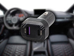 Greitas automobilinis įkroviklis usb-c 30w ir usb-a 15w, skirtas cigarečių uždegiklio lizdui