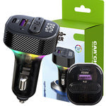 Automobilinis siųstuvas fm mp3/wma usb a+usb c 30w bluetooth 5.3 led qc 3.0