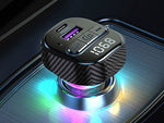 Automobilinis siųstuvas fm mp3/wma usb a+usb c 30w bluetooth 5.3 led qc 3.0