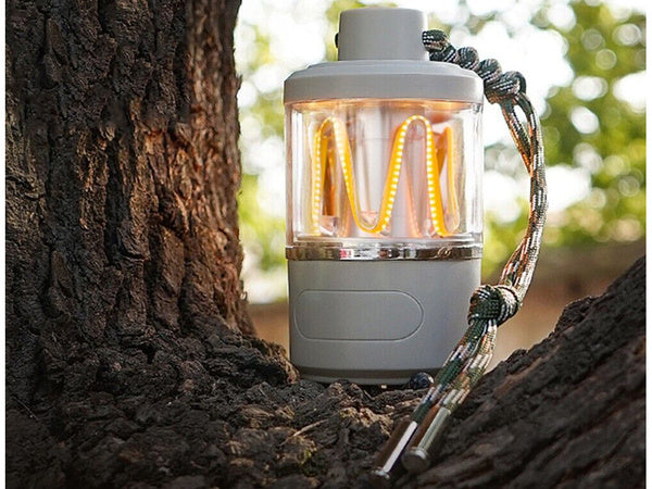 Kelionių šviesos kempingas įkraunamas led žibintuvėlis powerbank usb kempingas