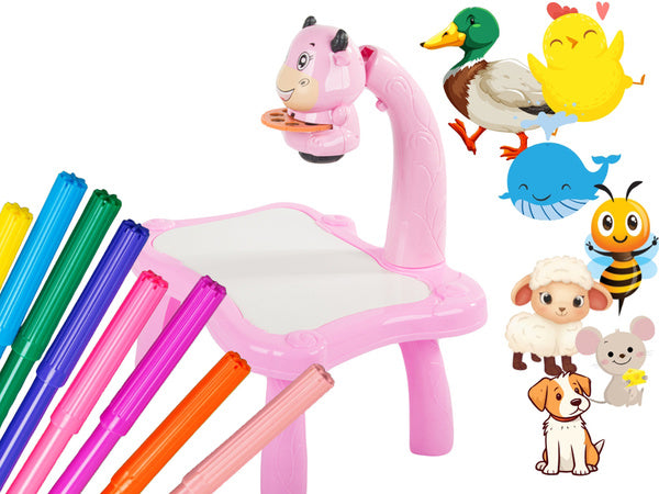 Vaizdo projektorius piešimo stalas rašomoji lenta žymekliai vaikams žymekliai, Rožinė, Szín, Rózsaszín