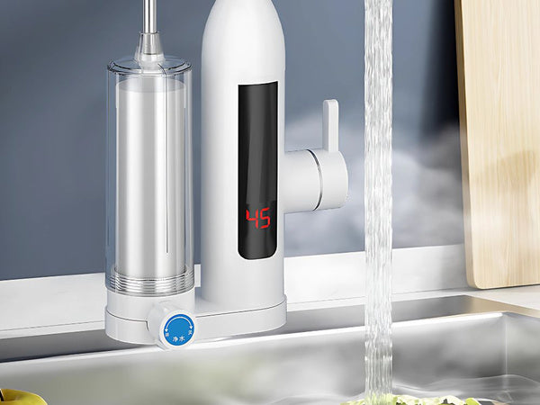 Momentinis vandens šildytuvas 3000w su filtravimo čiaupu lcd virtuvės maišytuvas