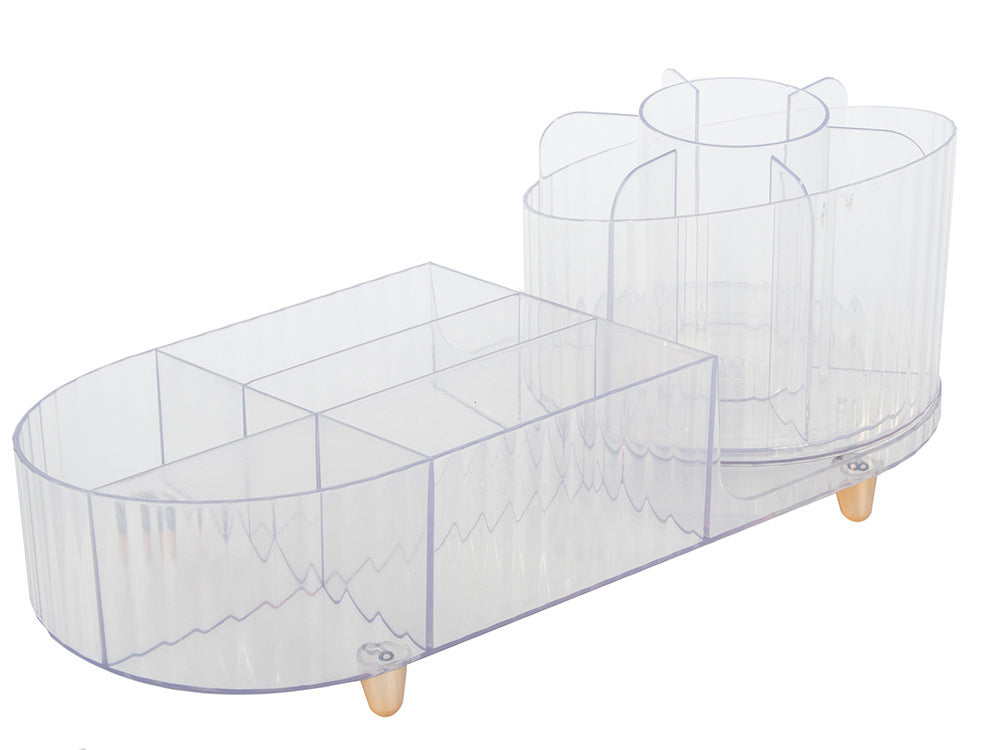 Skrynelė kosmetikos organizatorius papuošalų šepetėlio laikiklis pasukamas šepetėlio laikiklis