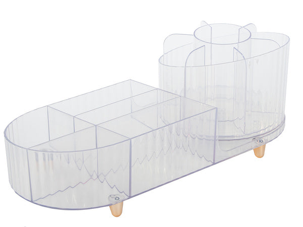 Skrynelė kosmetikos organizatorius papuošalų šepetėlio laikiklis pasukamas šepetėlio laikiklis