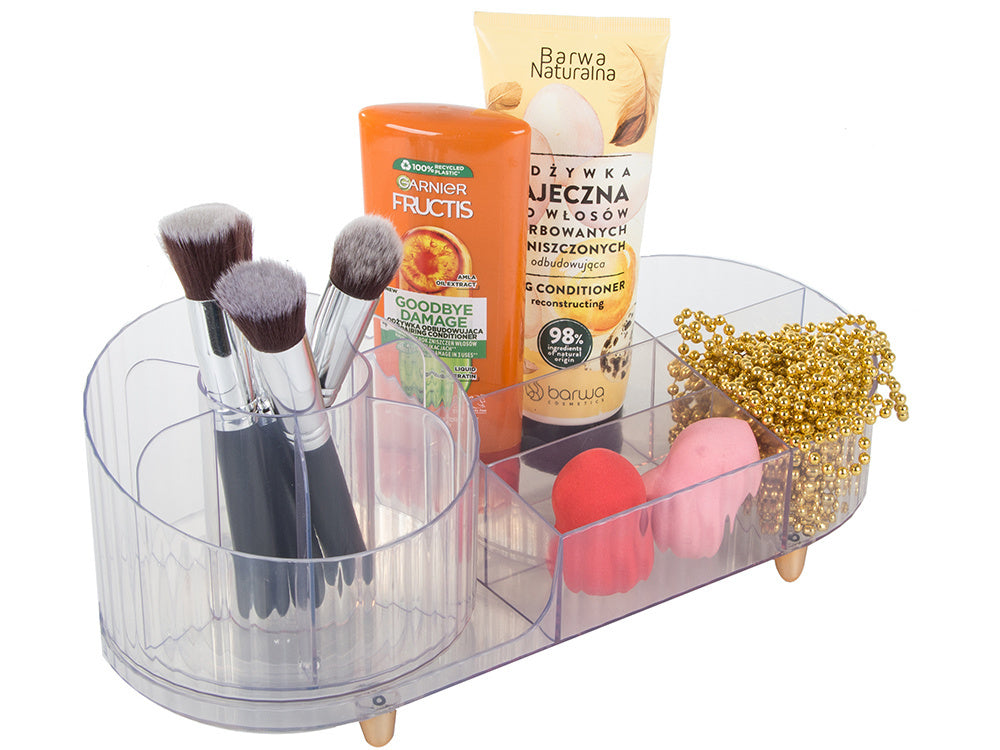 Skrynelė kosmetikos organizatorius papuošalų šepetėlio laikiklis pasukamas šepetėlio laikiklis