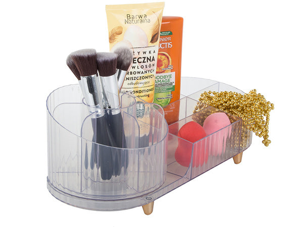 Skrynelė kosmetikos organizatorius papuošalų šepetėlio laikiklis pasukamas šepetėlio laikiklis