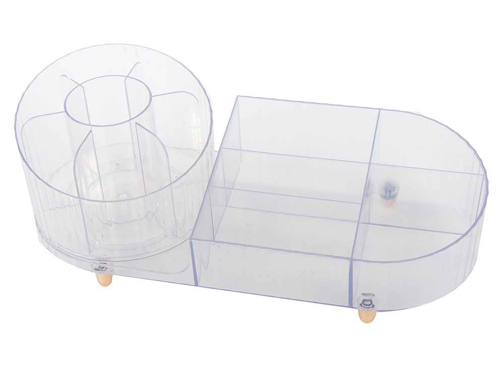 Skrynelė kosmetikos organizatorius papuošalų šepetėlio laikiklis pasukamas šepetėlio laikiklis