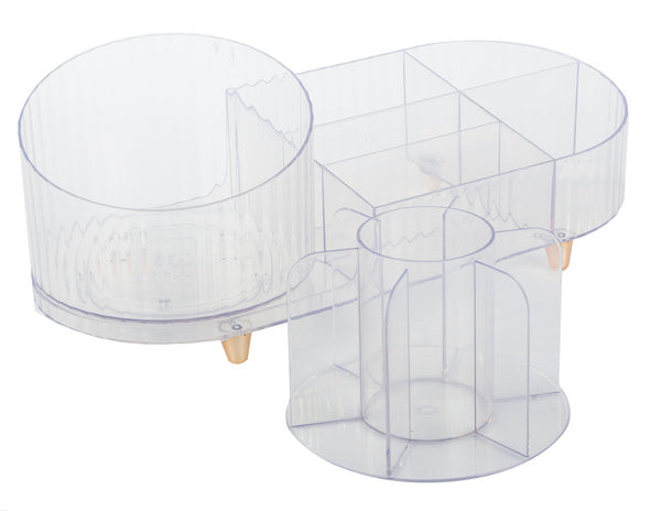 Skrynelė kosmetikos organizatorius papuošalų šepetėlio laikiklis pasukamas šepetėlio laikiklis