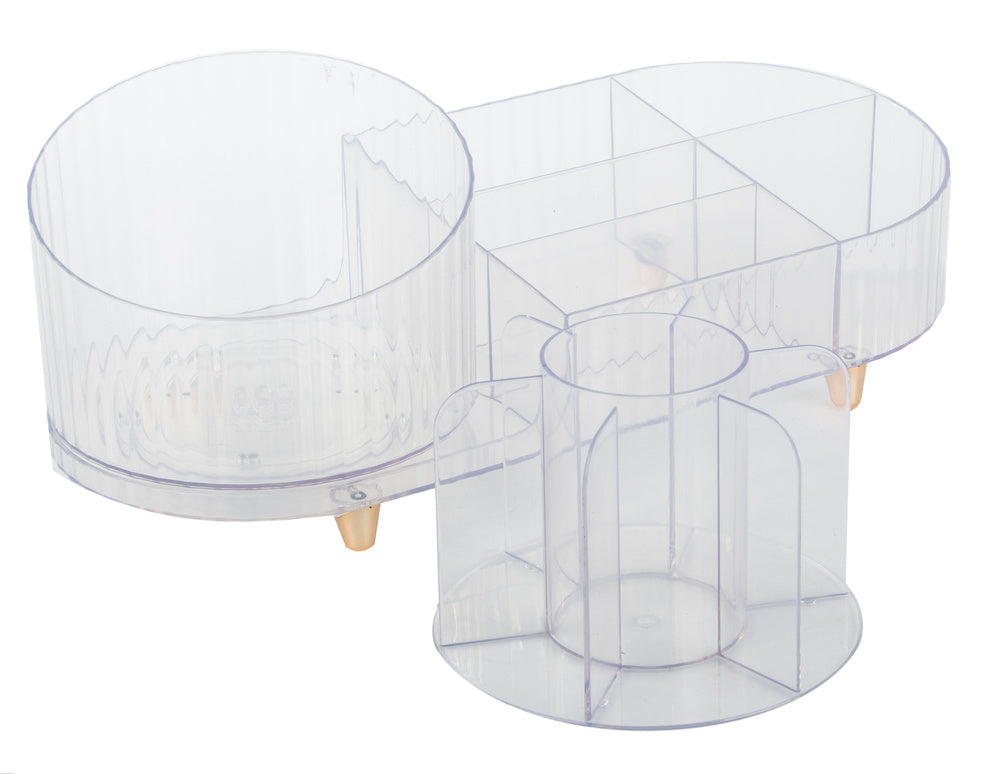 Skrynelė kosmetikos organizatorius papuošalų šepetėlio laikiklis pasukamas šepetėlio laikiklis