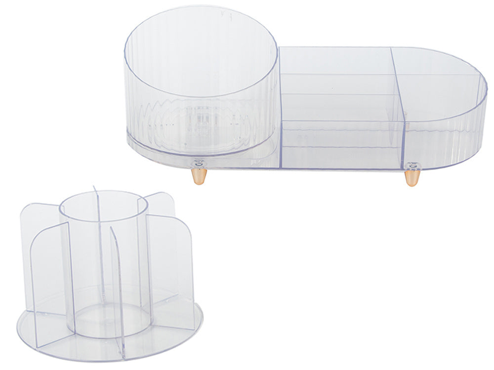 Skrynelė kosmetikos organizatorius papuošalų šepetėlio laikiklis pasukamas šepetėlio laikiklis