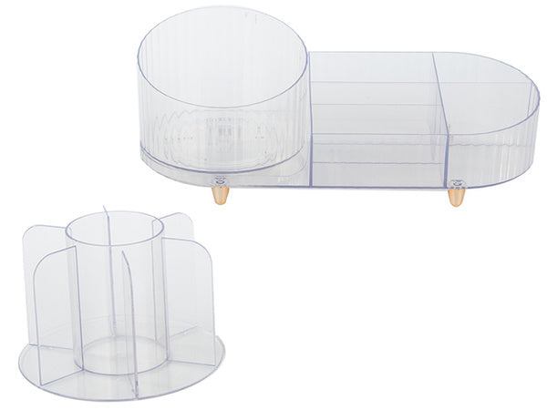 Skrynelė kosmetikos organizatorius papuošalų šepetėlio laikiklis pasukamas šepetėlio laikiklis