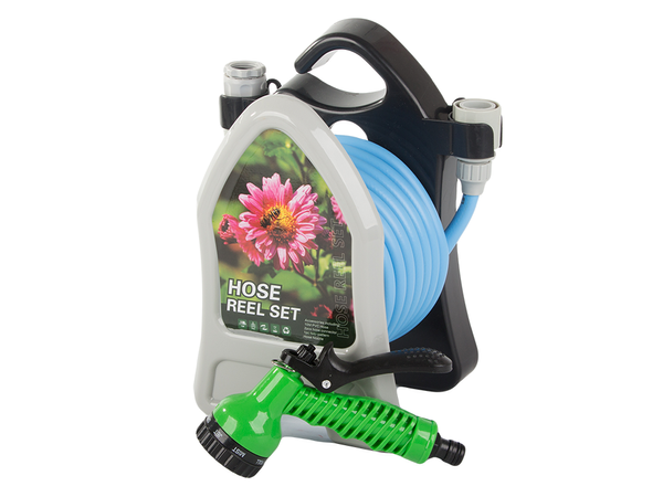 Sodo laistymo žarna ant stovo su suvyniotu purkštuvu 10 m, Mėlyna, Szín, Kék