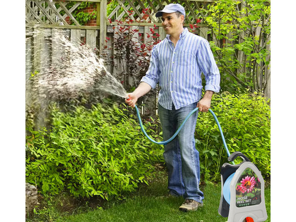Sodo laistymo žarna ant stovo su suvyniotu purkštuvu 10 m, Mėlyna, Szín, Kék