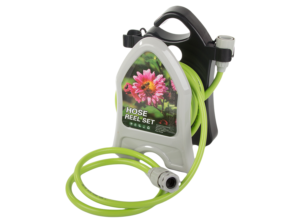 Sodo laistymo žarna ant stovo su suvyniotu purkštuvu 10 m, Žalia, Szín, Zöld