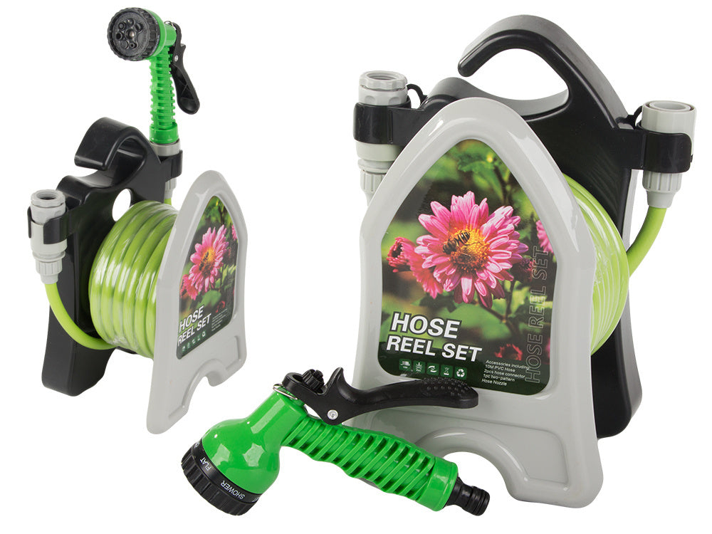 Sodo laistymo žarna ant stovo su suvyniotu purkštuvu 10 m, Žalia, Szín, Zöld