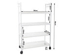 Vonios lentyna virtuvės spintelė mobilus lentynas ant ratų 4 lygių kabliukai