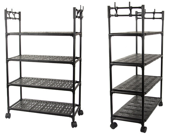 Vonios lentyna virtuvės spintelė mobilus lentynas ant ratų 4 lygių kabliukai