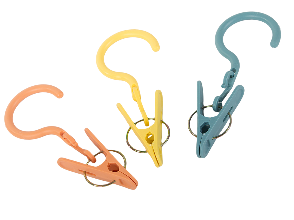 Spaustukas su kabliuku 3 dalių skalbinių džiovinimo spaustukas