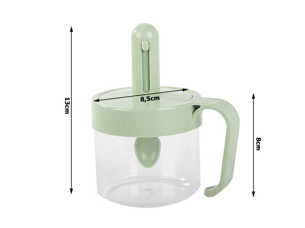 Virtuvės prieskonių indas su maisto šaukštu puodelis su ausies užraktu