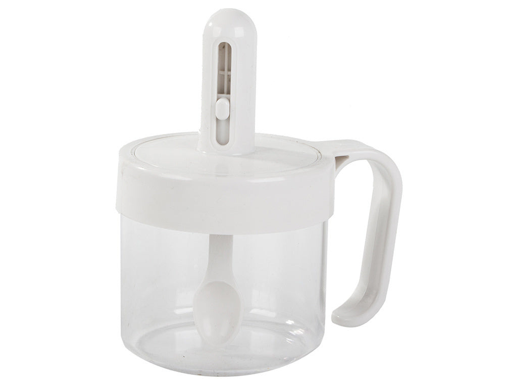 Virtuvės prieskonių indas su maisto šaukštu puodelis su ausies užraktu