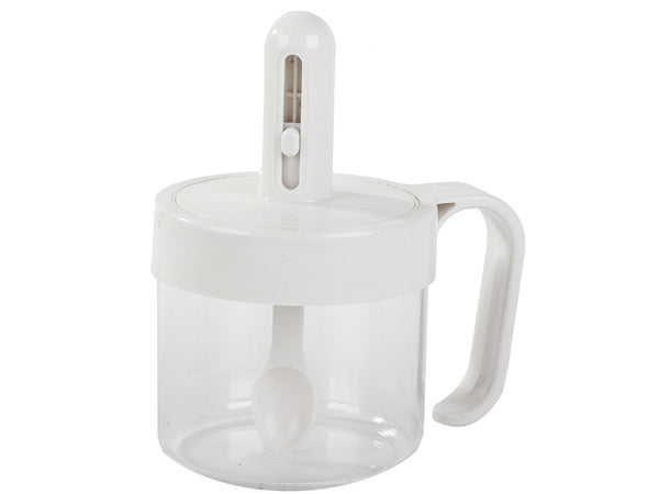 Virtuvės prieskonių indas su maisto šaukštu puodelis su ausies užraktu