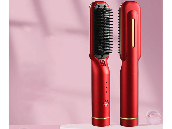 Plaukų tiesinimo šepetys 2in1 elektrinis belaidis