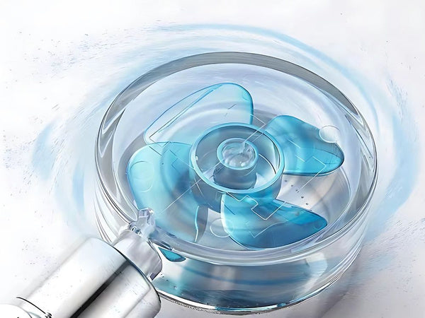 Dušo ragelis su keičiamu turbo filtru ir ventiliatoriumi