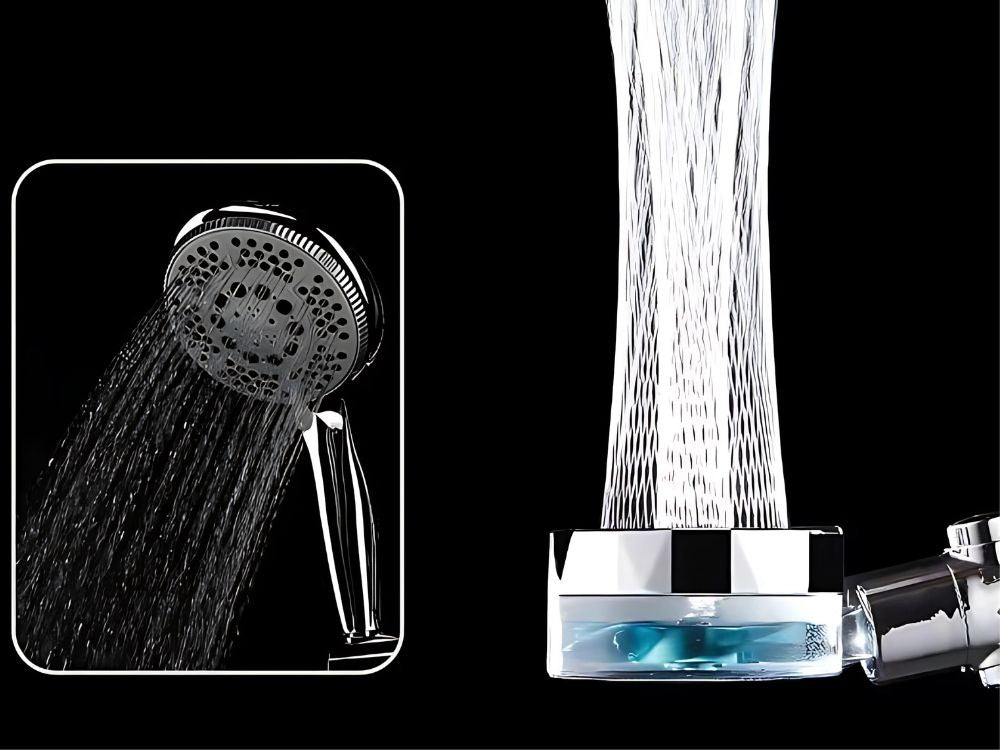 Dušo ragelis su keičiamu turbo filtru ir ventiliatoriumi