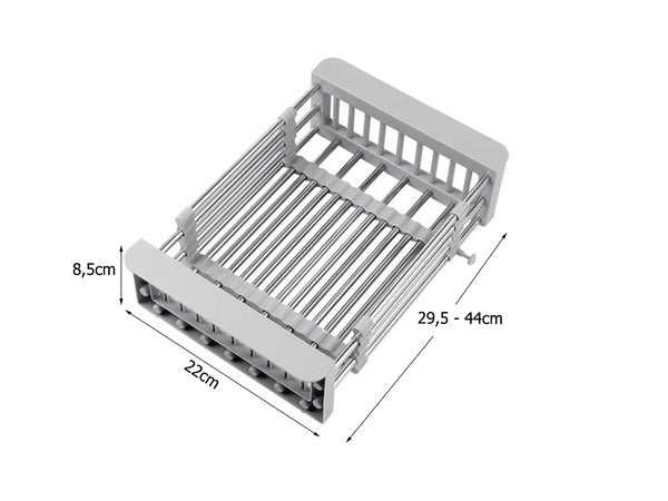 Kriauklės nusausinimo lenta teleskopinis daržovių vaisių krepšelis