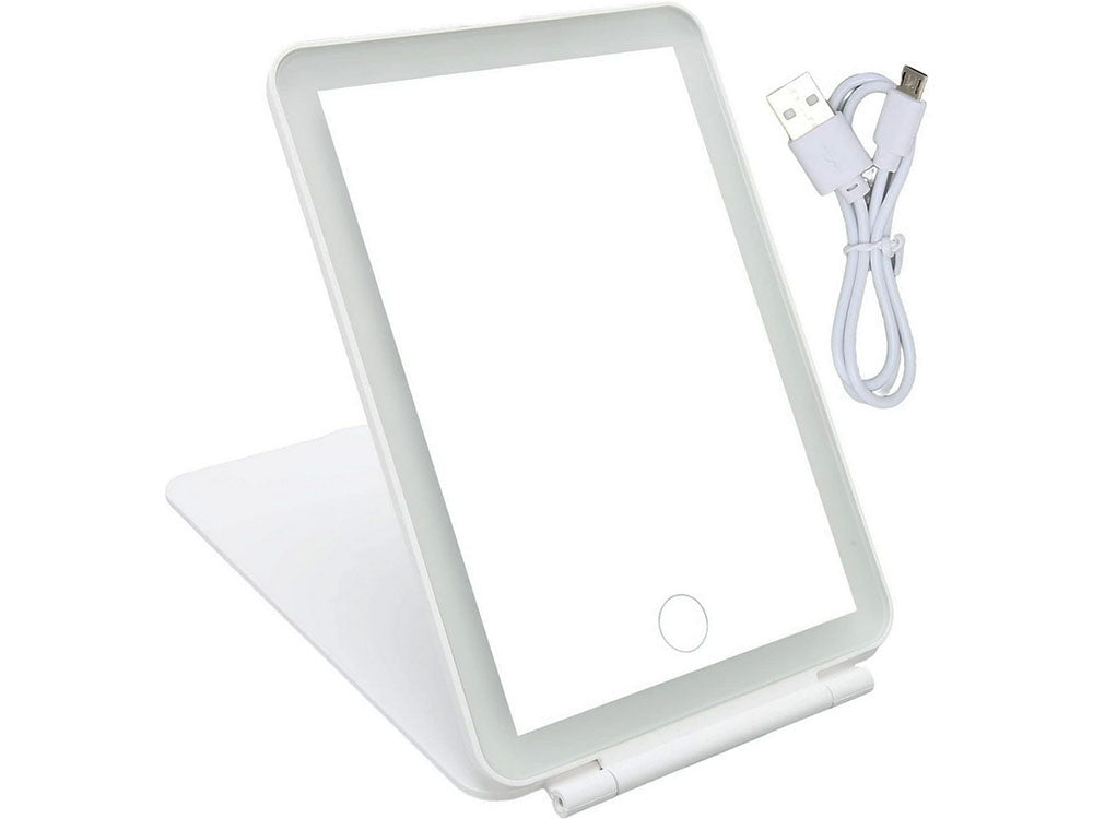 LED makiažo veidrodis (sulankstomas, kompaktiškas)