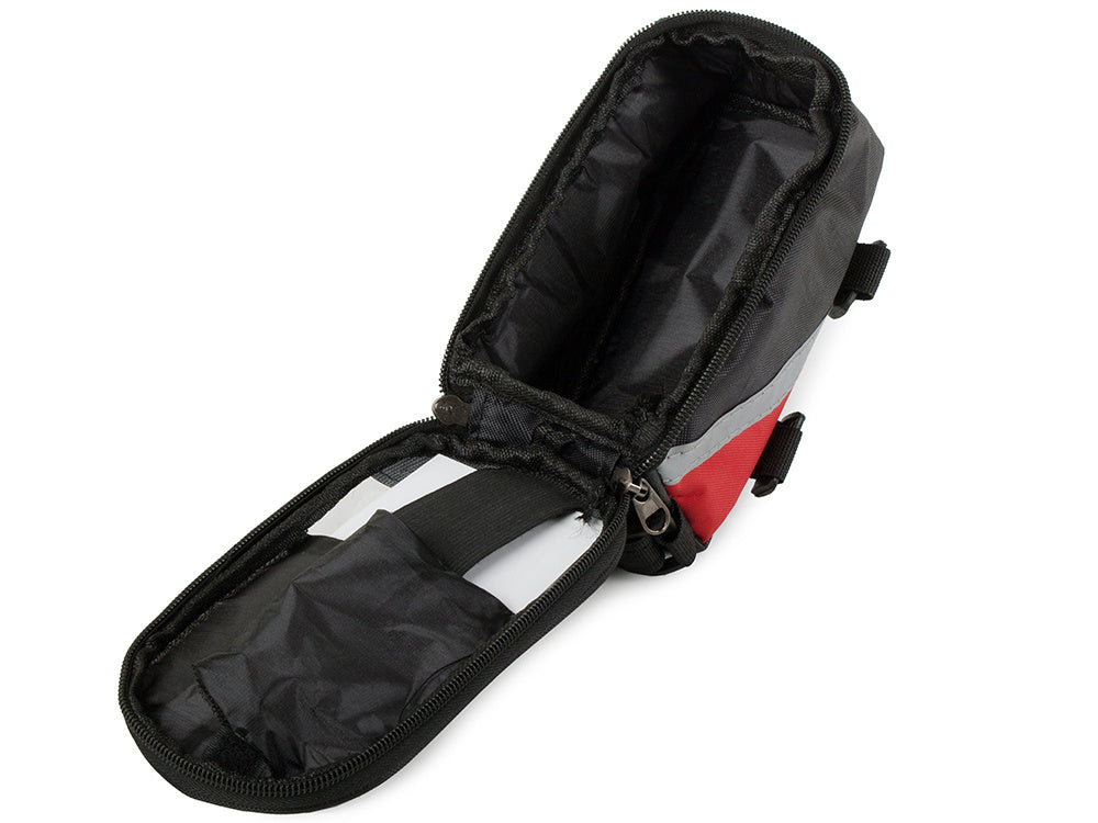 Vandeniui atsparus dviračių krepšys pannier telefono laikiklis dėklas dėklas, Juoda ir raudona, Szín, Fekete és piros