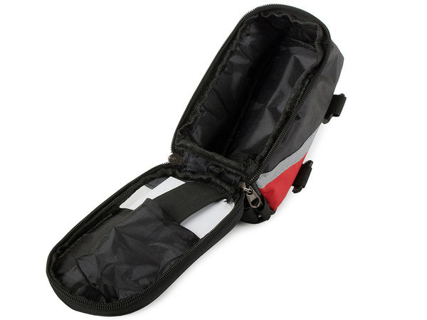 Vandeniui atsparus dviračių krepšys pannier telefono laikiklis dėklas dėklas, Juoda ir raudona, Szín, Fekete és piros