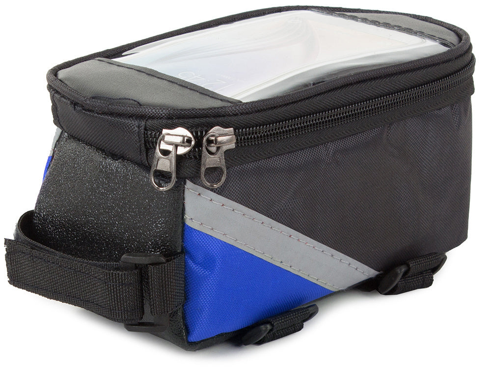 Vandeniui atsparus dviračių krepšys pannier telefono laikiklis dėklas dėklas, Juoda ir mėlyna, Szín, Fekete és kék