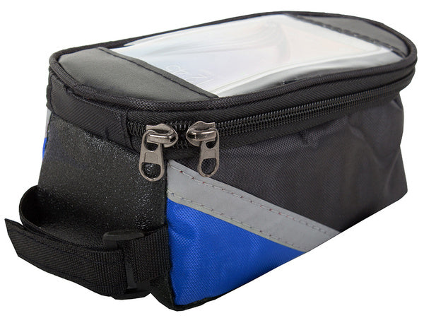 Vandeniui atsparus dviračių krepšys pannier telefono laikiklis dėklas dėklas, Juoda ir mėlyna, Szín, Fekete és kék