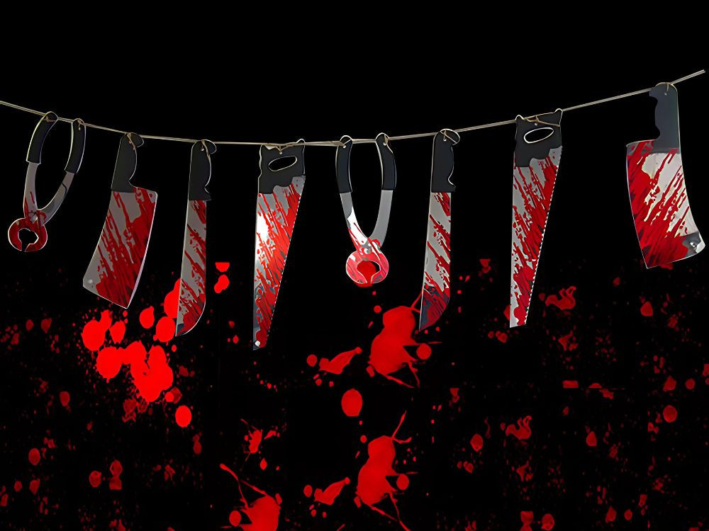 Halloween girland 2m taskiniai įrankiai taskiniai halloween dekoracija