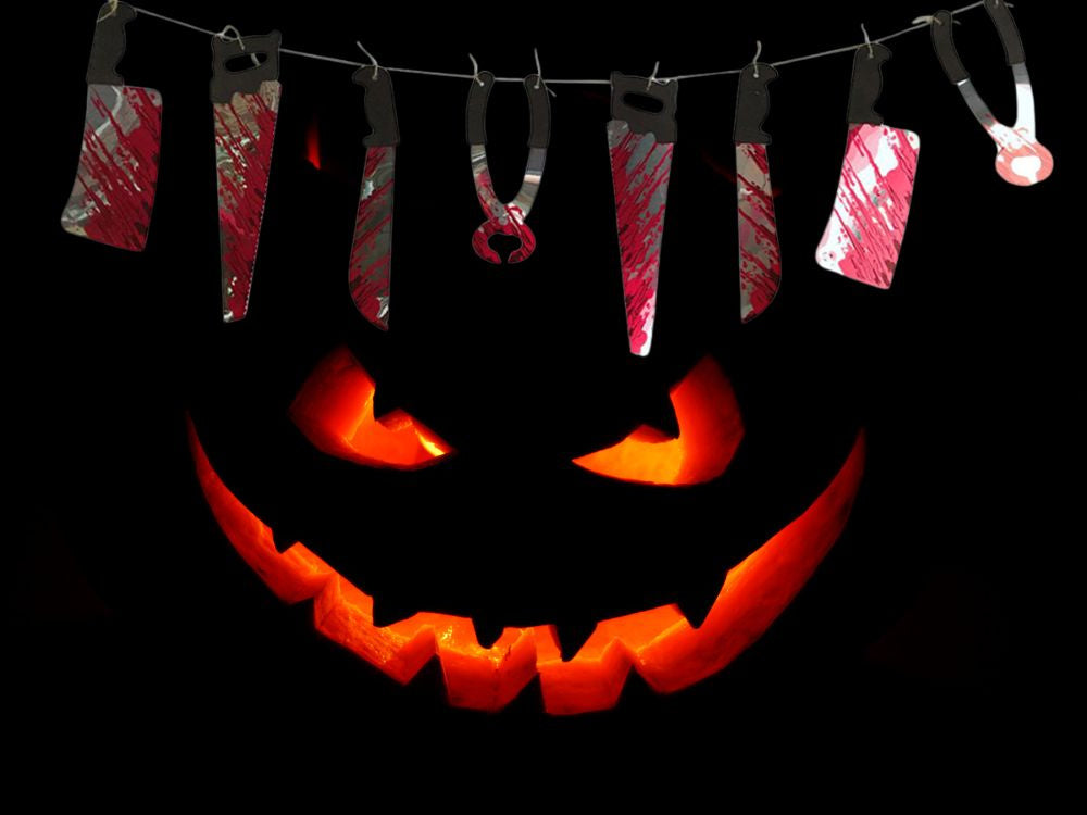 Halloween girland 2m taskiniai įrankiai taskiniai halloween dekoracija