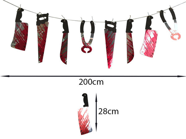 Halloween girland 2m taskiniai įrankiai taskiniai halloween dekoracija