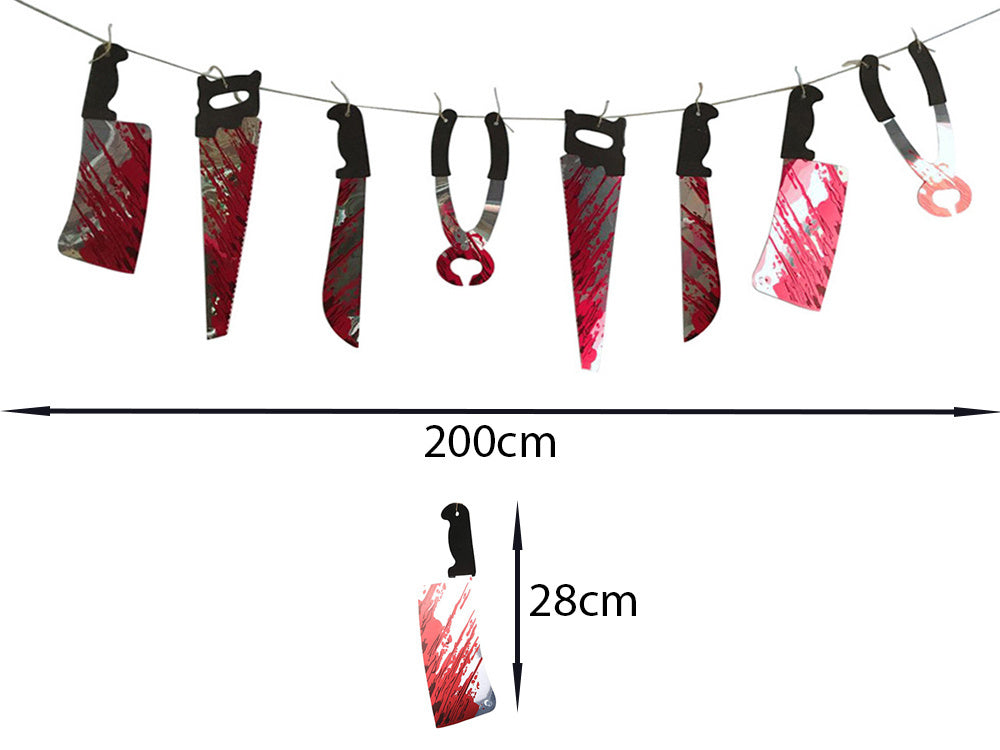 Halloween girland 2m taskiniai įrankiai taskiniai halloween dekoracija