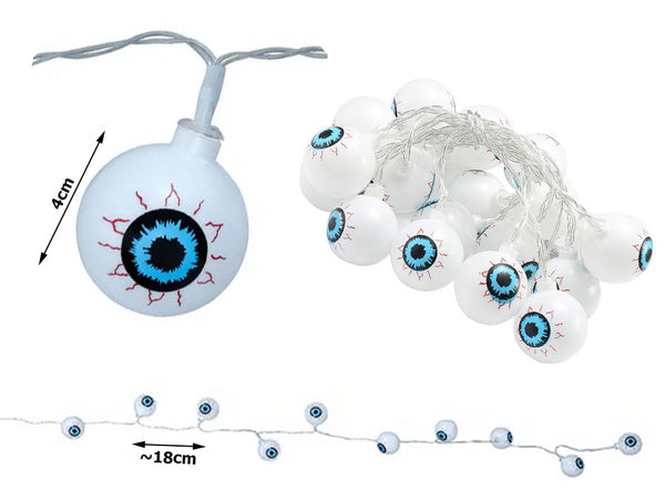 Žibintai 10 vadovaujamų pakabintų akių helovinas 200cm šviečianti dekoracija akių dekoracija