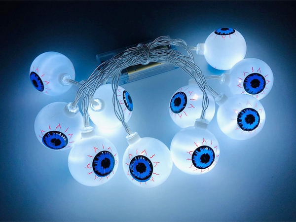 Žibintai 10 vadovaujamų pakabintų akių helovinas 200cm šviečianti dekoracija akių dekoracija