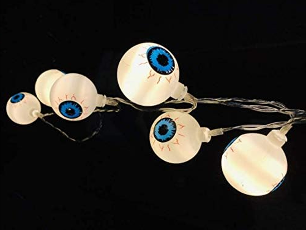 Žibintai 10 vadovaujamų pakabintų akių helovinas 200cm šviečianti dekoracija akių dekoracija