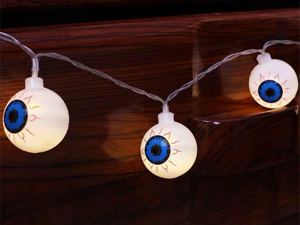 Žibintai 10 vadovaujamų pakabintų akių helovinas 200cm šviečianti dekoracija akių dekoracija