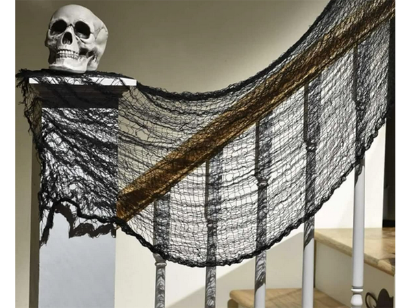 Dirbtinis didelis juodas voratinklis helovino dekoracijos 2 vnt.