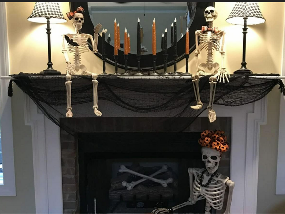 Dirbtinis didelis juodas voratinklis helovino dekoracijos 2 vnt.