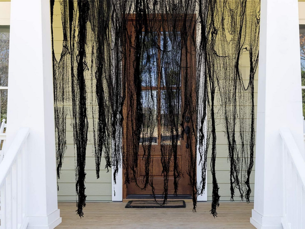 Dirbtinis didelis juodas voratinklis helovino dekoracijos 2 vnt.