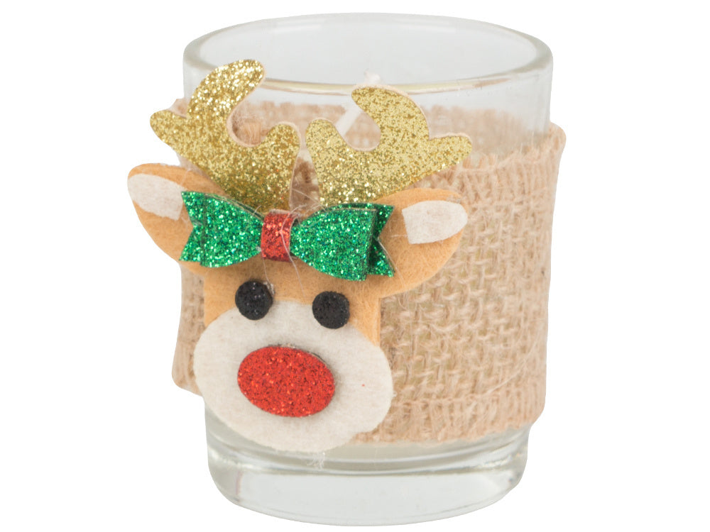 Kvapiosios žvakės stiklinėse žvakėse šiaurės elnių kalėdinis rinkinys 2 vnt.