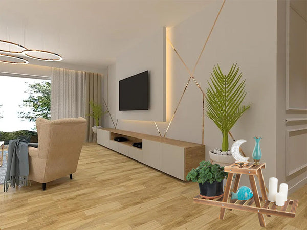 Medinis gėlių vazonų stovas dviejų aukštų lentyna