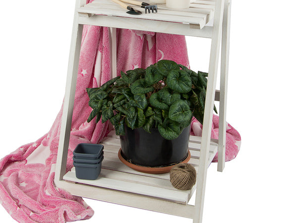 Medinės nuolatinės gėlių lysvės kopėčios trys lentynos augalų lentyna, Baltas, Szín, Fehér